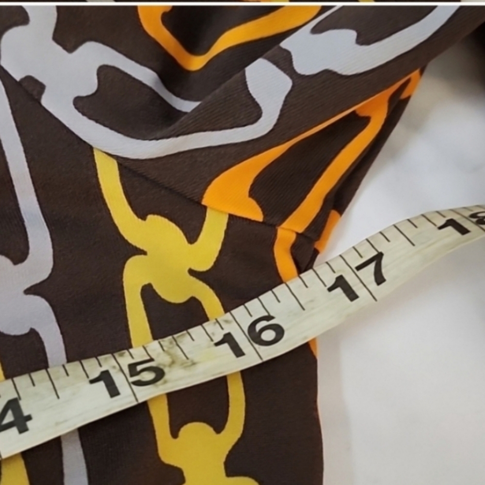 J. McLaughlin midi sheath dress chain pattern strechy career Catalina cloth - Picture 7 of 8